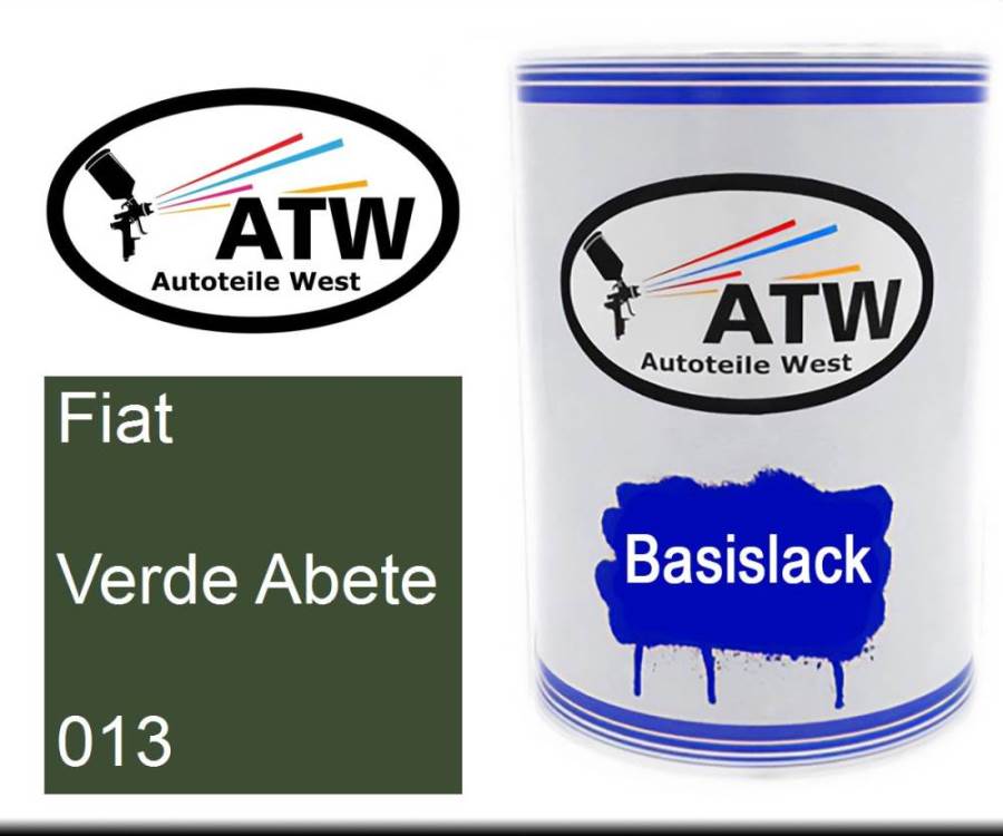 Fiat, Verde Abete, 013: 500ml Lackdose, von ATW Autoteile West.